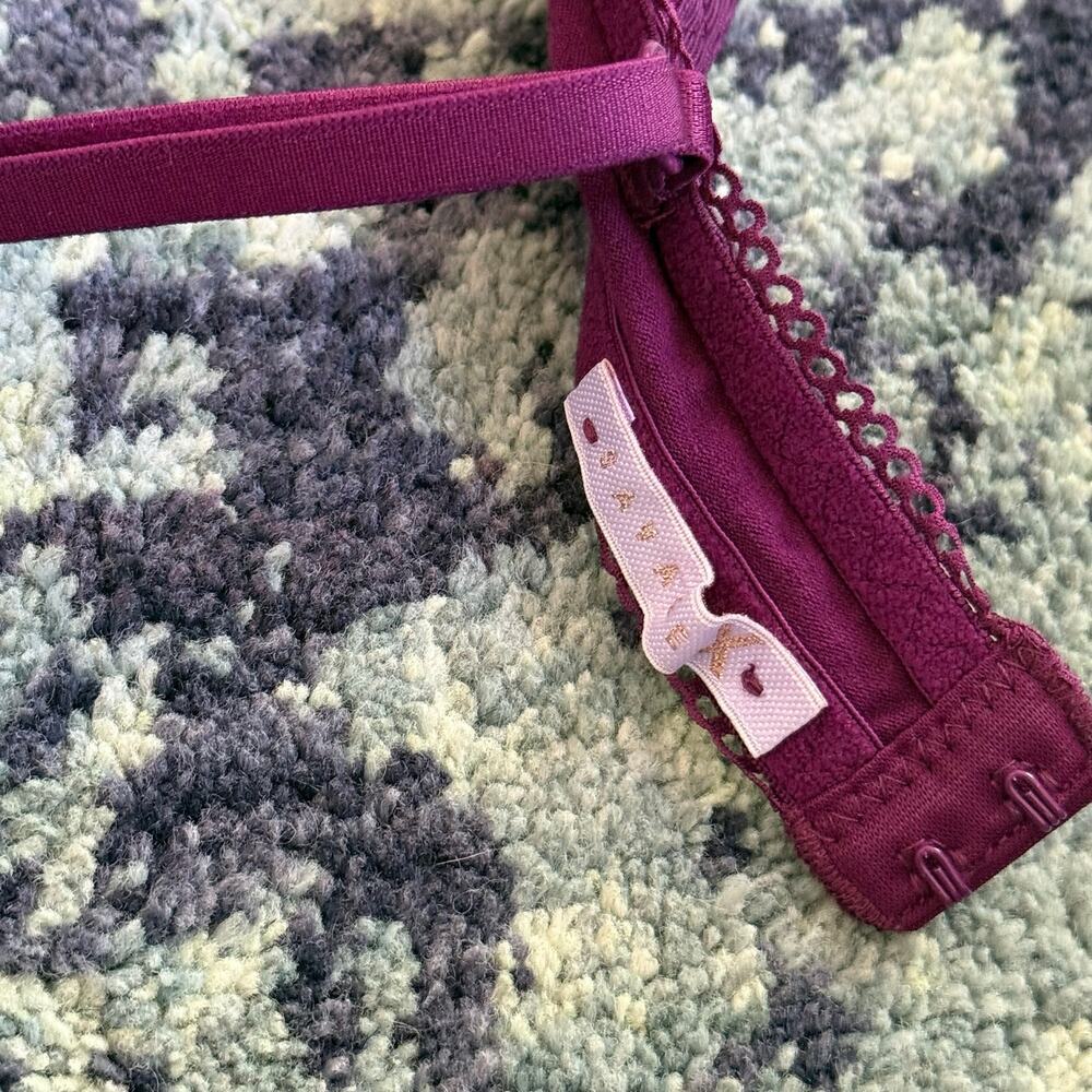 Savage x Fenty Wine Colored Lace Trim Bralette Lingerie Intimates | Size 4-6 - Picture 7 of 7